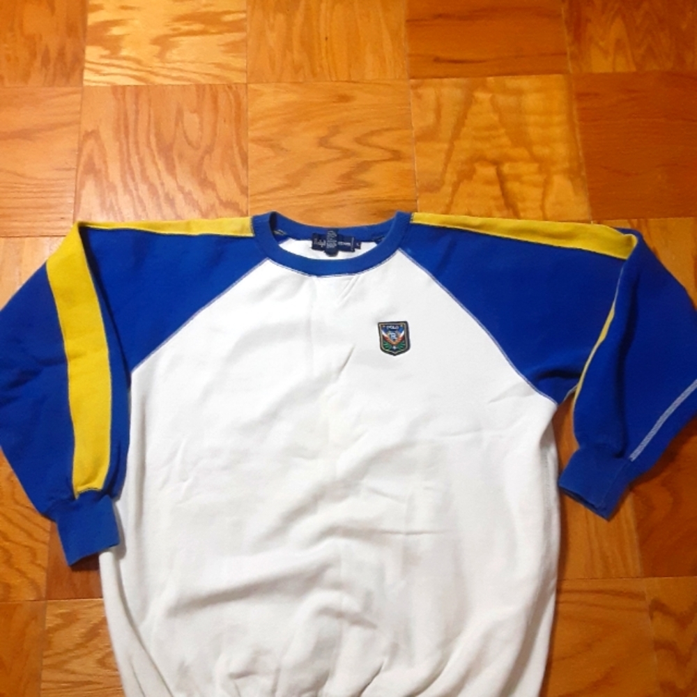 Vintage polo Ralph 90's kid's size unicrest multicolor sweatshirt Large.
